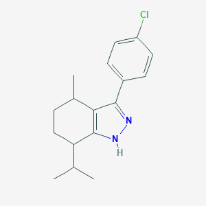 molecular formula C17H21ClN2 B493777 3-(4-chlorophenyl)-7-isopropyl-4-methyl-4,5,6,7-tetrahydro-1H-indazole 