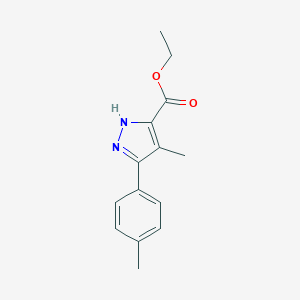 molecular formula C14H16N2O2 B493778 ethyl 4-methyl-5-(4-methylphenyl)-1H-pyrazole-3-carboxylate 