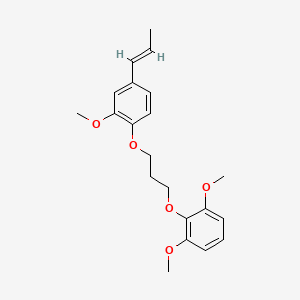 molecular formula C21H26O5 B4937796 1,3-dimethoxy-2-{3-[2-methoxy-4-(1-propen-1-yl)phenoxy]propoxy}benzene 