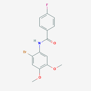 molecular formula C15H13BrFNO3 B493781 N-(2-bromo-4,5-dimethoxyphenyl)-4-fluorobenzamide 