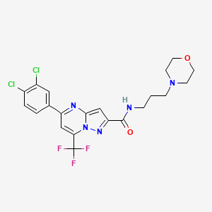 molecular formula C21H20Cl2F3N5O2 B4937810 5-(3,4-dichlorophenyl)-N-[3-(4-morpholinyl)propyl]-7-(trifluoromethyl)pyrazolo[1,5-a]pyrimidine-2-carboxamide 