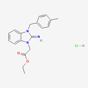 molecular formula C19H22ClN3O2 B4937819 ethyl [2-imino-3-(4-methylbenzyl)-2,3-dihydro-1H-benzimidazol-1-yl]acetate hydrochloride 