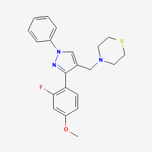 molecular formula C21H22FN3OS B4937828 4-{[3-(2-fluoro-4-methoxyphenyl)-1-phenyl-1H-pyrazol-4-yl]methyl}thiomorpholine 