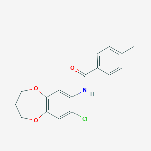 N-(8-chloro-3,4-dihydro-2H-1,5-benzodioxepin-7-yl)-4-ethylbenzamide