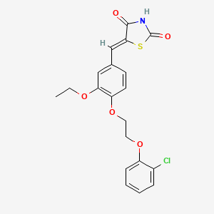 molecular formula C20H18ClNO5S B4937843 5-{4-[2-(2-chlorophenoxy)ethoxy]-3-ethoxybenzylidene}-1,3-thiazolidine-2,4-dione 