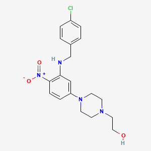 molecular formula C19H23ClN4O3 B4937846 2-(4-{3-[(4-chlorobenzyl)amino]-4-nitrophenyl}-1-piperazinyl)ethanol 