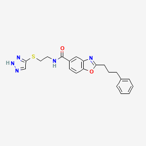 molecular formula C21H21N5O2S B4937874 2-(3-phenylpropyl)-N-[2-(1H-1,2,3-triazol-5-ylthio)ethyl]-1,3-benzoxazole-5-carboxamide 