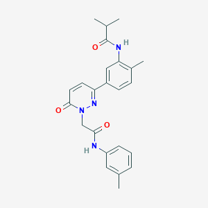 molecular formula C24H26N4O3 B4937878 2-methyl-N-[2-methyl-5-(1-{2-[(3-methylphenyl)amino]-2-oxoethyl}-6-oxo-1,6-dihydro-3-pyridazinyl)phenyl]propanamide 