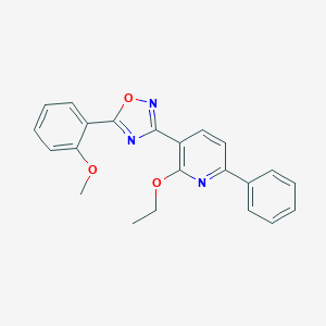 molecular formula C22H19N3O3 B493788 2-Ethoxy-3-[5-(2-methoxyphenyl)-1,2,4-oxadiazol-3-yl]-6-phenylpyridine CAS No. 724744-49-4