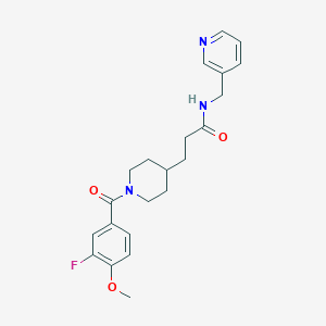 molecular formula C22H26FN3O3 B4937889 3-[1-(3-fluoro-4-methoxybenzoyl)-4-piperidinyl]-N-(3-pyridinylmethyl)propanamide 