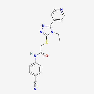 molecular formula C18H16N6OS B4937896 N-(4-cyanophenyl)-2-{[4-ethyl-5-(4-pyridinyl)-4H-1,2,4-triazol-3-yl]thio}acetamide 