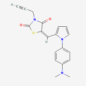 molecular formula C19H17N3O2S B4937901 5-({1-[4-(dimethylamino)phenyl]-1H-pyrrol-2-yl}methylene)-3-(2-propyn-1-yl)-1,3-thiazolidine-2,4-dione 