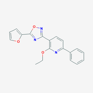 molecular formula C19H15N3O3 B493791 2-Ethoxy-3-(5-furan-2-yl-[1,2,4]oxadiazol-3-yl)-6-phenyl-pyridine CAS No. 724744-56-3