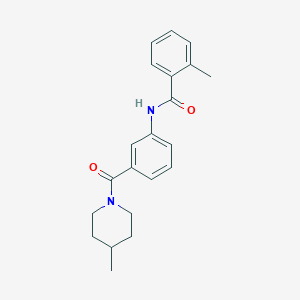 molecular formula C21H24N2O2 B4937922 2-methyl-N-{3-[(4-methyl-1-piperidinyl)carbonyl]phenyl}benzamide 