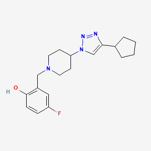 molecular formula C19H25FN4O B4937929 2-{[4-(4-cyclopentyl-1H-1,2,3-triazol-1-yl)-1-piperidinyl]methyl}-4-fluorophenol trifluoroacetate (salt) 