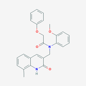 N-[(2-hydroxy-8-methyl-3-quinolinyl)methyl]-N-(2-methoxyphenyl)-2-phenoxyacetamide