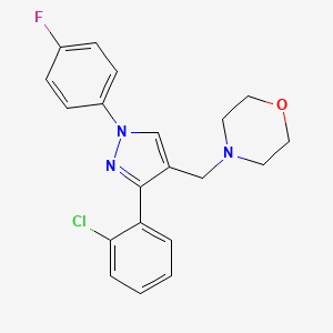 molecular formula C20H19ClFN3O B4937944 4-{[3-(2-chlorophenyl)-1-(4-fluorophenyl)-1H-pyrazol-4-yl]methyl}morpholine 