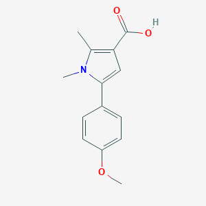 molecular formula C14H15NO3 B493795 5-(4-methoxyphenyl)-1,2-dimethyl-1H-pyrrole-3-carboxylic acid CAS No. 724744-85-8