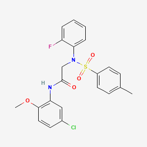 molecular formula C22H20ClFN2O4S B4937957 N~1~-(5-chloro-2-methoxyphenyl)-N~2~-(2-fluorophenyl)-N~2~-[(4-methylphenyl)sulfonyl]glycinamide 