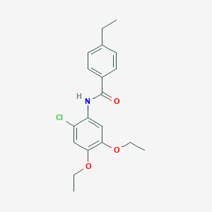 molecular formula C19H22ClNO3 B493796 N-(2-chloro-4,5-diethoxyphenyl)-4-ethylbenzamide 