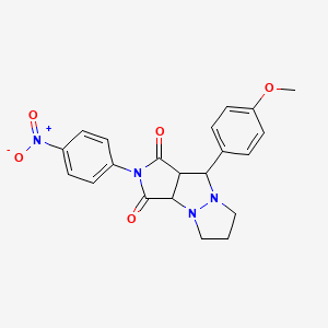 molecular formula C21H20N4O5 B4937968 9-(4-methoxyphenyl)-2-(4-nitrophenyl)tetrahydro-5H-pyrazolo[1,2-a]pyrrolo[3,4-c]pyrazole-1,3(2H,3aH)-dione 