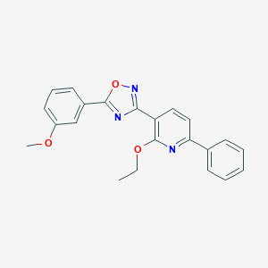molecular formula C22H19N3O3 B493798 2-Ethoxy-3-[5-(3-methoxyphenyl)-1,2,4-oxadiazol-3-yl]-6-phenylpyridine CAS No. 701954-18-9