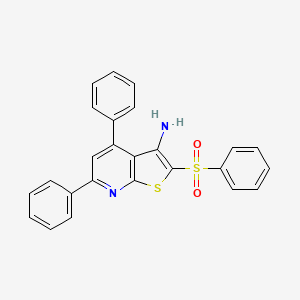 molecular formula C25H18N2O2S2 B4937983 4,6-diphenyl-2-(phenylsulfonyl)thieno[2,3-b]pyridin-3-amine 