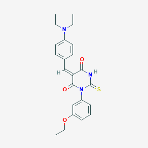 molecular formula C23H25N3O3S B4937991 5-[4-(diethylamino)benzylidene]-1-(3-ethoxyphenyl)-2-thioxodihydro-4,6(1H,5H)-pyrimidinedione 