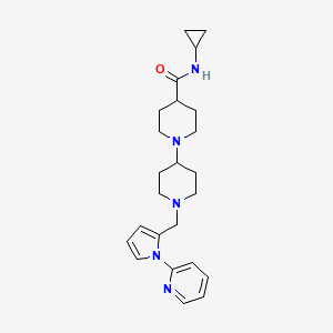 molecular formula C24H33N5O B4937997 N-cyclopropyl-1'-{[1-(2-pyridinyl)-1H-pyrrol-2-yl]methyl}-1,4'-bipiperidine-4-carboxamide 
