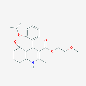 molecular formula C23H29NO5 B4938010 2-methoxyethyl 4-(2-isopropoxyphenyl)-2-methyl-5-oxo-1,4,5,6,7,8-hexahydro-3-quinolinecarboxylate 