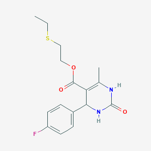 molecular formula C16H19FN2O3S B4938017 2-(ethylthio)ethyl 4-(4-fluorophenyl)-6-methyl-2-oxo-1,2,3,4-tetrahydro-5-pyrimidinecarboxylate 