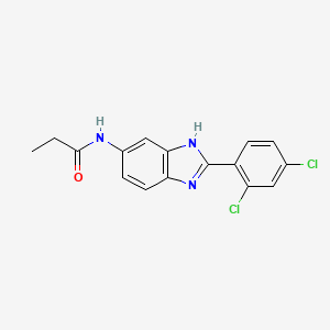 N-[2-(2,4-dichlorophenyl)-1H-benzimidazol-6-yl]propanamide
