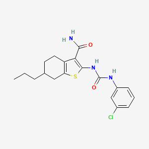 molecular formula C19H22ClN3O2S B4938062 2-({[(3-chlorophenyl)amino]carbonyl}amino)-6-propyl-4,5,6,7-tetrahydro-1-benzothiophene-3-carboxamide 