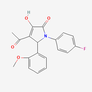 molecular formula C19H16FNO4 B4938068 4-acetyl-1-(4-fluorophenyl)-3-hydroxy-5-(2-methoxyphenyl)-1,5-dihydro-2H-pyrrol-2-one CAS No. 6174-68-1