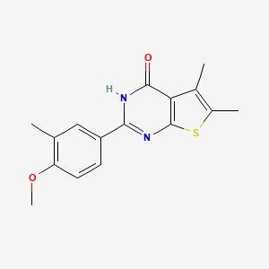 molecular formula C16H16N2O2S B4938076 2-(4-methoxy-3-methylphenyl)-5,6-dimethylthieno[2,3-d]pyrimidin-4(3H)-one 