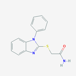 molecular formula C15H13N3OS B493815 2-[(1-Phenyl-1H-benzimidazol-2-yl)sulfanyl]acetamide 