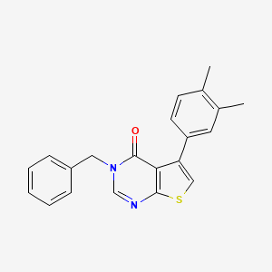 molecular formula C21H18N2OS B4938163 3-benzyl-5-(3,4-dimethylphenyl)thieno[2,3-d]pyrimidin-4(3H)-one 