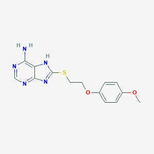 molecular formula C14H15N5O2S B493817 Purin-6-amine, 8-[2-(4-methoxyphenoxy)ethylthio]- 