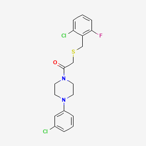 molecular formula C19H19Cl2FN2OS B4938172 1-{[(2-chloro-6-fluorobenzyl)thio]acetyl}-4-(3-chlorophenyl)piperazine 