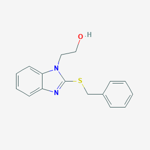molecular formula C16H16N2OS B493819 2-[2-(benzylsulfanyl)-1H-benzimidazol-1-yl]ethanol 