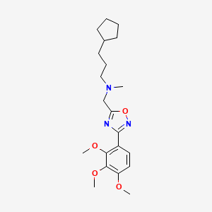 molecular formula C21H31N3O4 B4938192 (3-cyclopentylpropyl)methyl{[3-(2,3,4-trimethoxyphenyl)-1,2,4-oxadiazol-5-yl]methyl}amine 