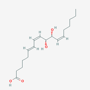 molecular formula C18H30O4 B049382 10,11-二羟基十八碳-6,8,12-三烯酸 CAS No. 121979-39-3
