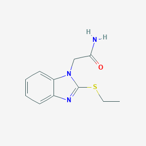 molecular formula C11H13N3OS B493821 2-(2-Ethylsulfanyl-benzoimidazol-1-yl)-acetamide 