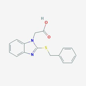 molecular formula C16H14N2O2S B493823 [2-(Benzylthio)-1H-benzimidazol-1-yl]acetic acid CAS No. 313240-26-5