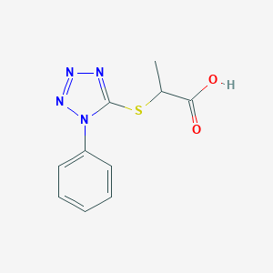 molecular formula C10H10N4O2S B493826 2-[(1-Phenyl-1H-tetrazol-5-yl)thio]propanoic acid CAS No. 59399-37-0