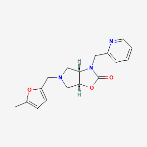 molecular formula C17H19N3O3 B4938283 (3aS*,6aR*)-5-[(5-methyl-2-furyl)methyl]-3-(2-pyridinylmethyl)hexahydro-2H-pyrrolo[3,4-d][1,3]oxazol-2-one 