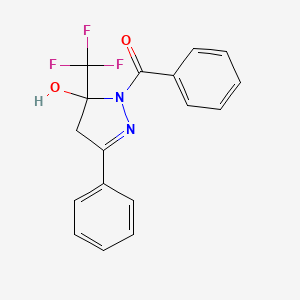 B4938311 1-benzoyl-3-phenyl-5-(trifluoromethyl)-4,5-dihydro-1H-pyrazol-5-ol CAS No. 5660-33-3