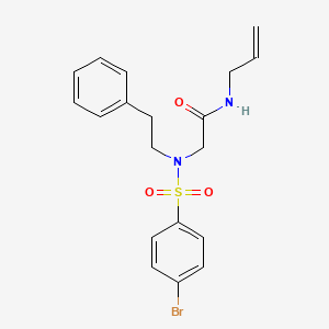 molecular formula C19H21BrN2O3S B4938319 N~1~-allyl-N~2~-[(4-bromophenyl)sulfonyl]-N~2~-(2-phenylethyl)glycinamide 