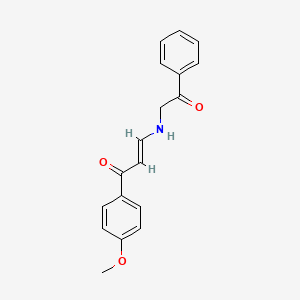 molecular formula C18H17NO3 B4938325 1-(4-methoxyphenyl)-3-[(2-oxo-2-phenylethyl)amino]-2-propen-1-one 