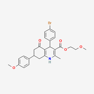 2-methoxyethyl 4-(4-bromophenyl)-7-(4-methoxyphenyl)-2-methyl-5-oxo-1,4,5,6,7,8-hexahydro-3-quinolinecarboxylate